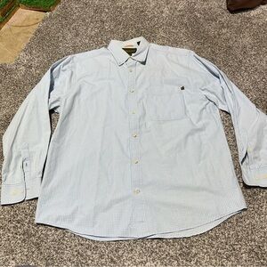 Timberland Shirt Mens Large Blue Gingham Plaid Check Button Up Long Sleeve Note